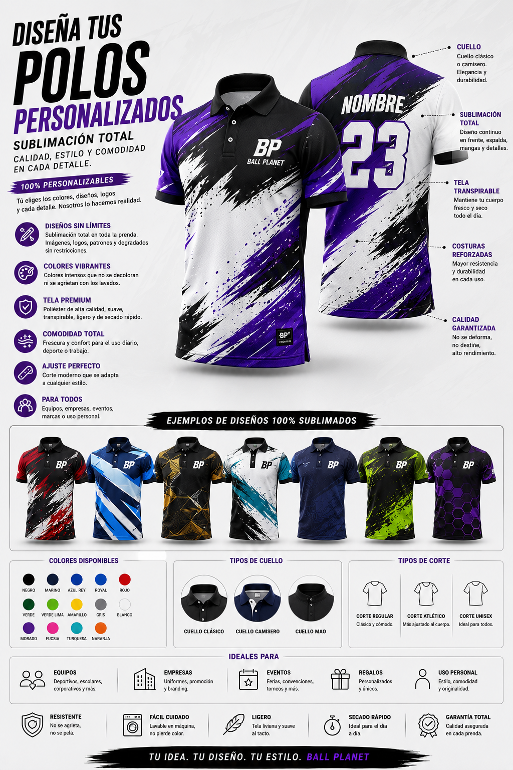 Polo personalizable sublimado