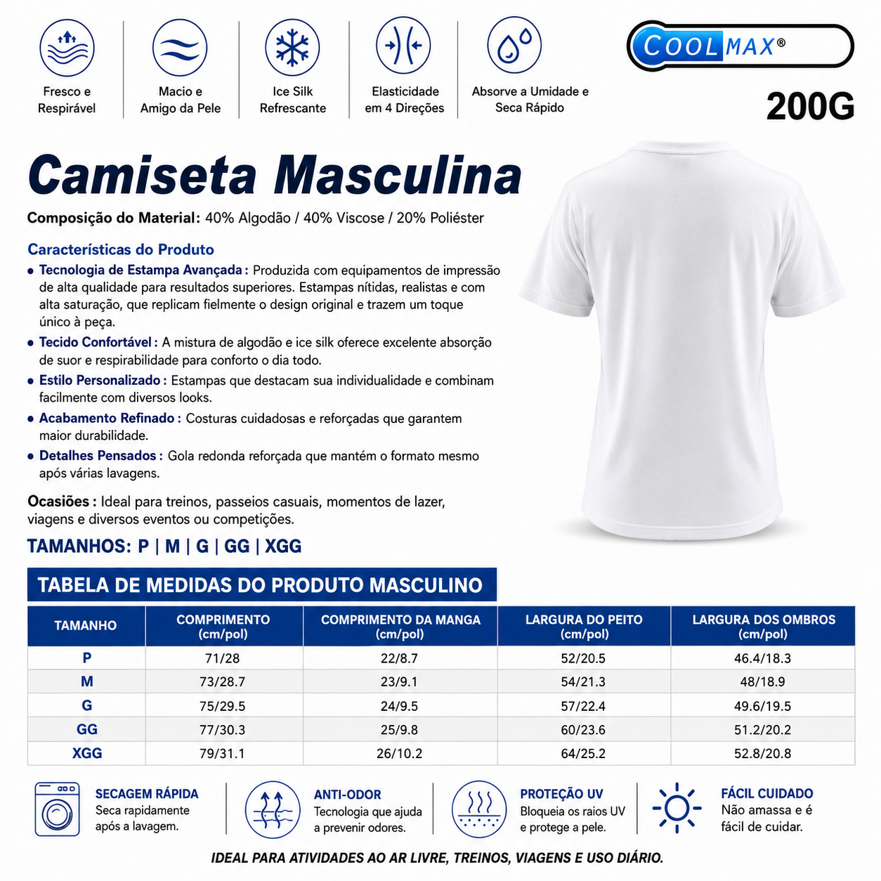 Personalização de camisetas masculina