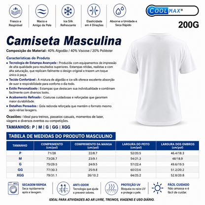 Personalização de camisetas masculina