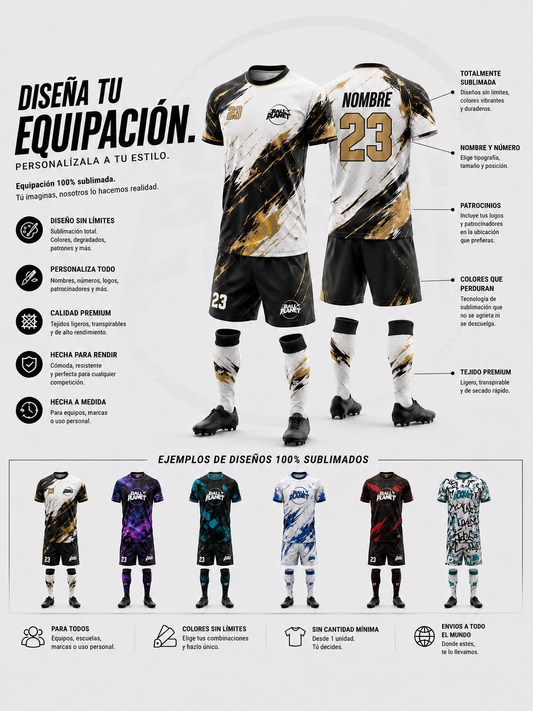 Equipacion con Manga personalizable sublimada