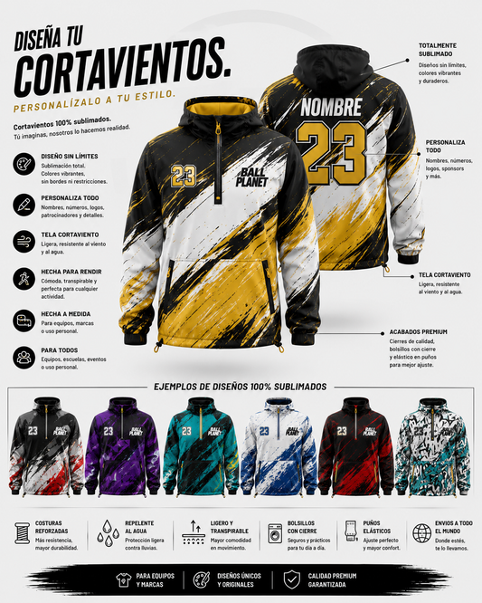 Cortaviento personalizable sublimado